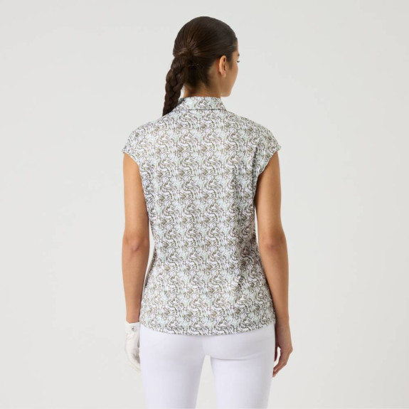 Polo Print White Femme