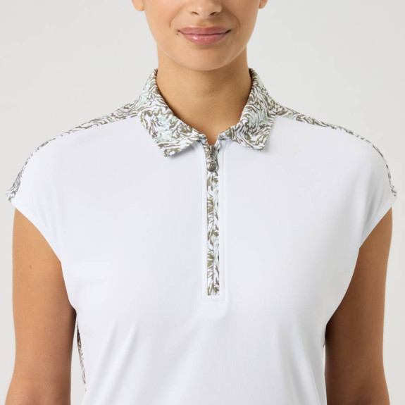 Polo Print White Femme