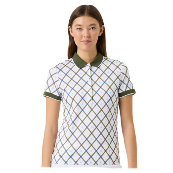 Polo Print Short Sleeve White Femme