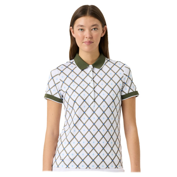 Polo Print Short Sleeve White Femme