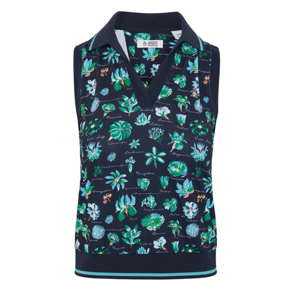 Polo sans manches Waist Bloussant Black Iris Femme