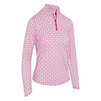 Pull 1/4 Zip Deco Geo Fushia Purple Femme