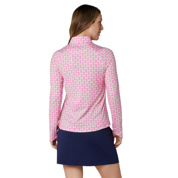 Pull 1/4 Zip Deco Geo Fushia Purple Femme