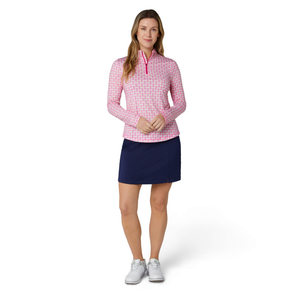 Pull 1/4 Zip Deco Geo Fushia Purple Femme