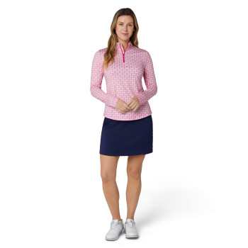 Pull 1/4 Zip Deco Geo Fushia Purple Femme