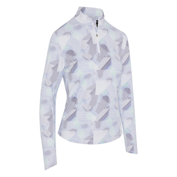 Pull 1/4 Zip Active Geo Brilliant White Femme