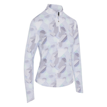 Pull 1/4 Zip Active Geo Brilliant White Femme