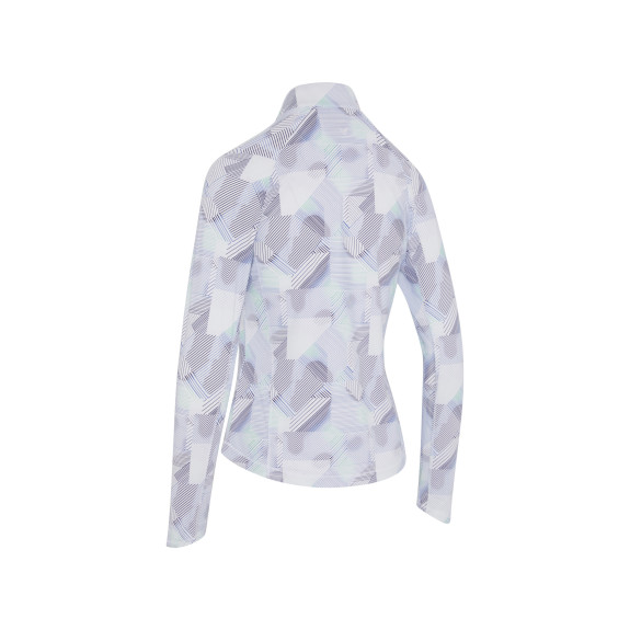 Pull 1/4 Zip Active Geo Brilliant White Femme