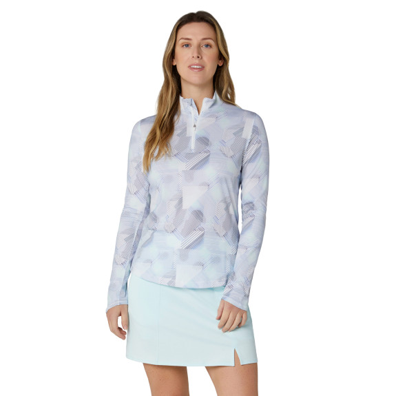 Pull 1/4 Zip Active Geo Brilliant White Femme