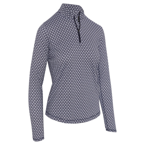 Pull 1/4 Zip Scarf Geo Peacoat Femme
