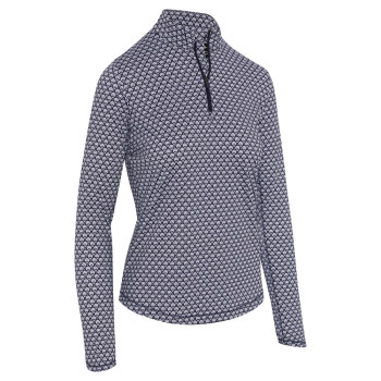 Pull 1/4 Zip Scarf Geo Peacoat Femme