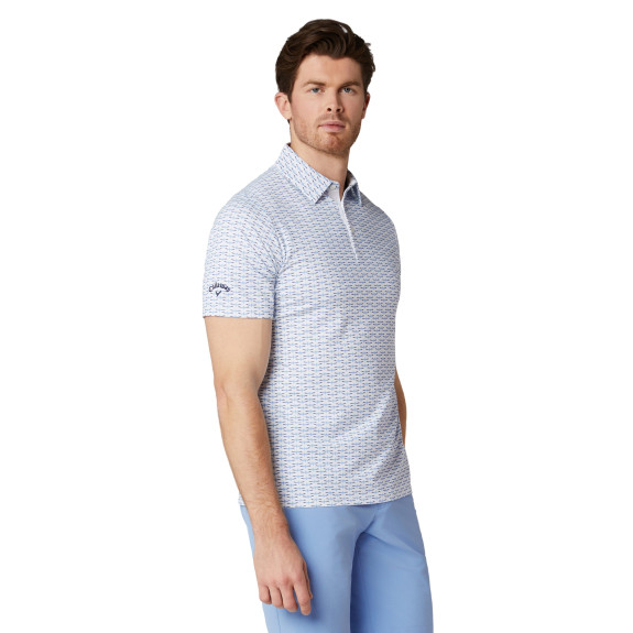 Polo Albatross Geo Print Bright White Homme