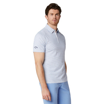 Polo Albatross Geo Print Bright White Homme