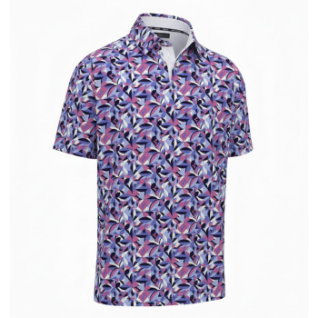 Polo Dogwood Floral Geo Print Vista Blue Homme