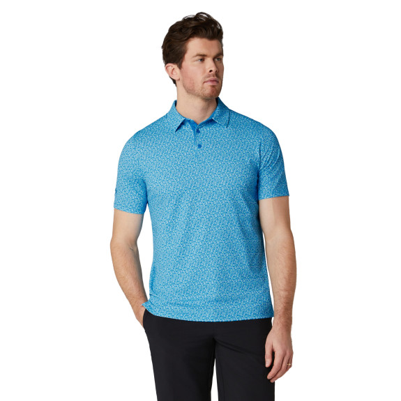Polo Tile Gingham Print Brilliant Blue Homme
