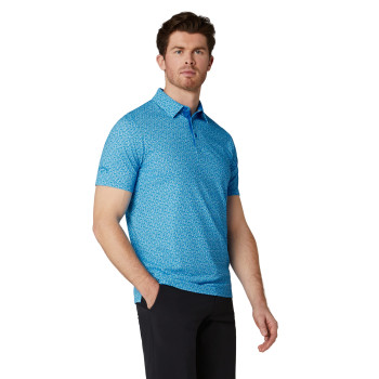 Polo Tile Gingham Print Brilliant Blue Homme