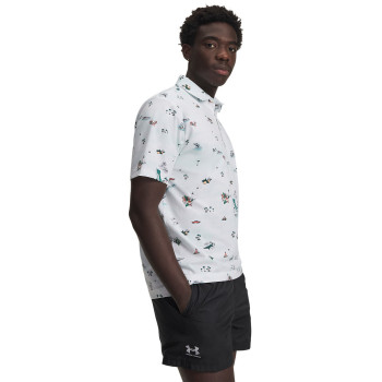 Polo UA Drive Golf Trip imprimé White Homme