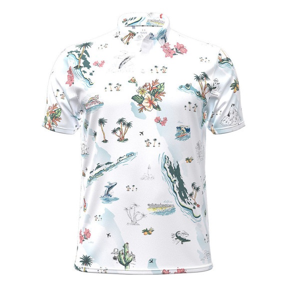 Polo UA Drive Golf Trip imprimé White Homme