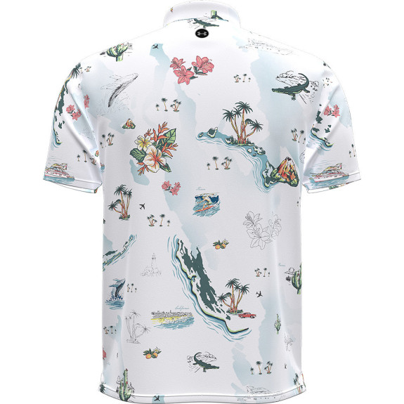 Polo UA Drive Golf Trip imprimé White Homme