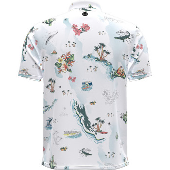Polo UA Drive Golf Trip imprimé White Homme