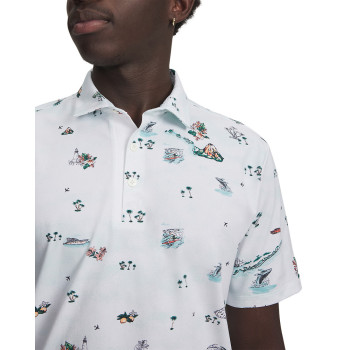 Polo UA Drive Golf Trip imprimé White Homme