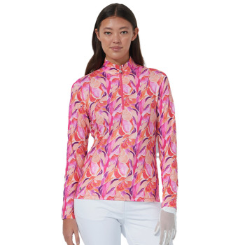 Pull 1/4 Zip Sheermotion Artsy Leaf Femme