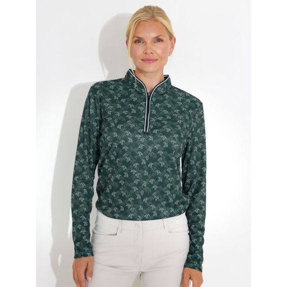 Pull 1/4 Zip Wisley longsleeve Course Green Femme