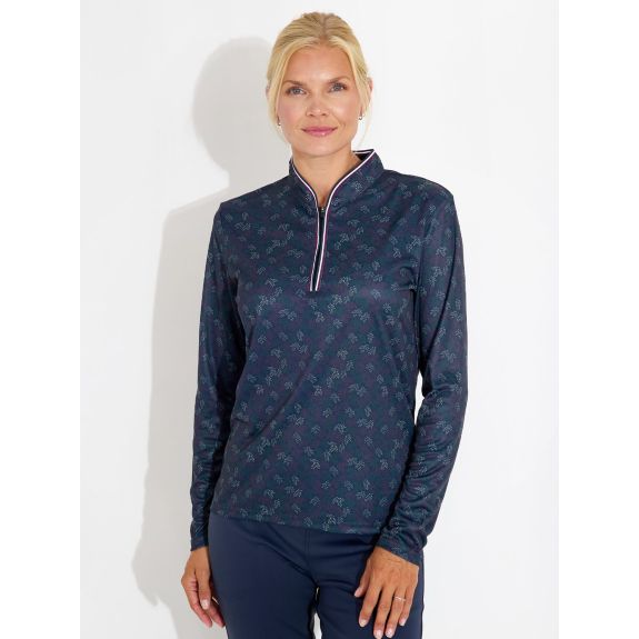 Pull 1/4 Zip Wisley longsleeve Beetroot Femme