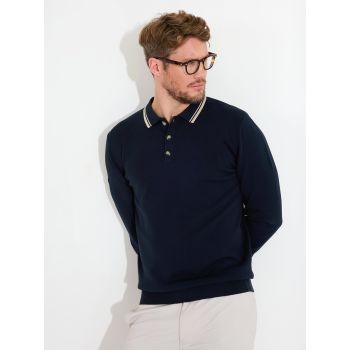 Polo manches longues Niblick Navy Homme