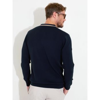Polo manches longues Niblick Navy Homme