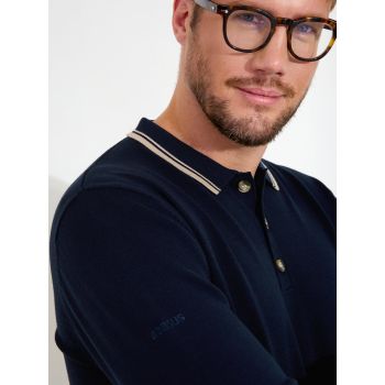 Polo manches longues Niblick Navy Homme