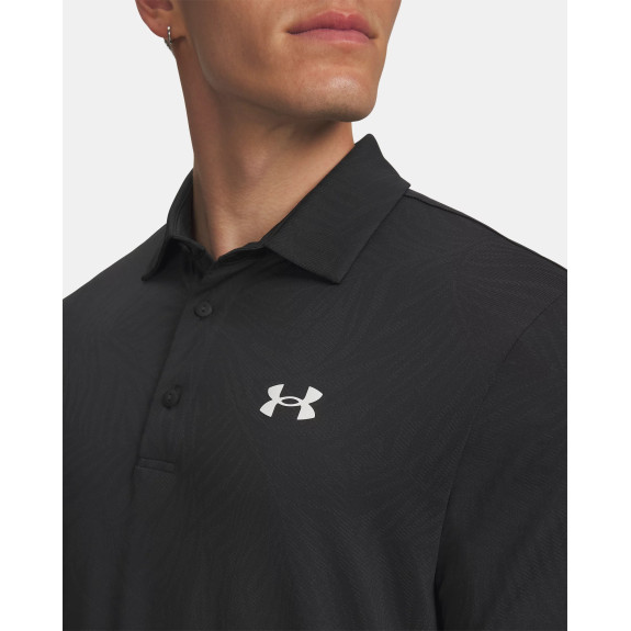 Polo UA Playoff en jacquard Black Homme