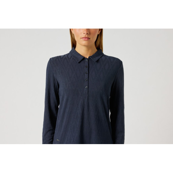 Polo Graphic Jaquard Navy Femme