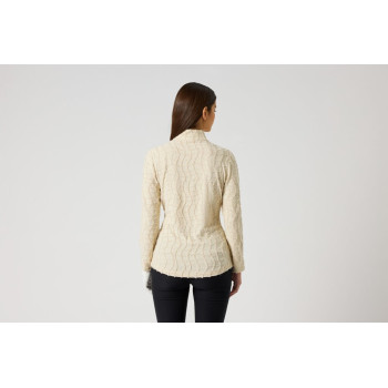 Polo 1/4 Zip Structure Beige Femme