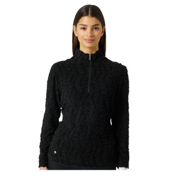 Polo 1/4 Zip Structure Black Femme