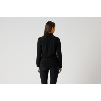 Polo 1/4 Zip Structure Black Femme