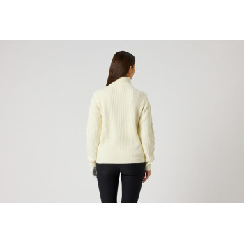 Pull 1/4 Zip Cable Lined Ivory Femme