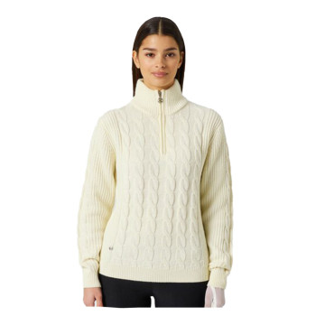 Pull 1/4 Zip Cable Lined Ivory Femme