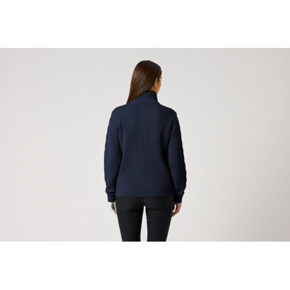Pull 1/4 Zip Cable Lined Navy Femme