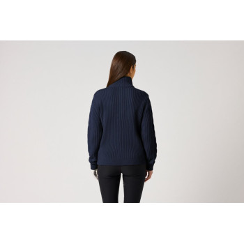 Pull 1/4 Zip Cable Lined Navy Femme