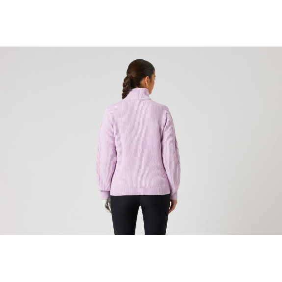 Pull 1/4 Zip Cable Lined Pink Femme