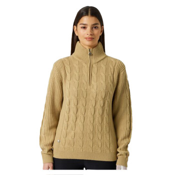 Pull 1/4 Zip Cable Lined Bark Femme