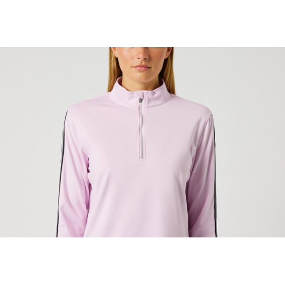 Polo 1/4 Zip Peach Pink Femme