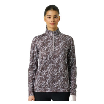Polo 1/4 Zip Print Peached Zebra Femme