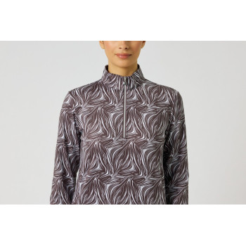 Polo 1/4 Zip Print Peached Zebra Femme 2