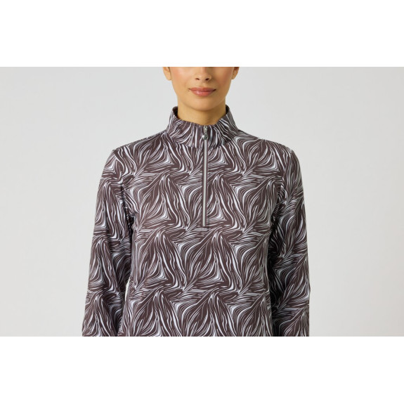 Polo 1/4 Zip Print Peached Zebra Femme