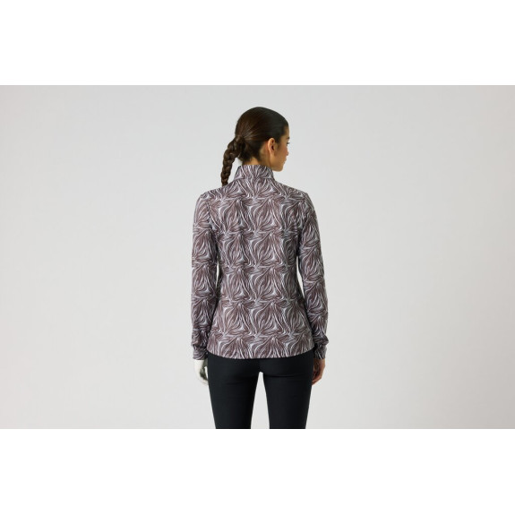 Polo 1/4 Zip Print Peached Zebra Femme