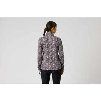 Polo 1/4 Zip Print Peached Zebra Femme
