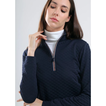 Pull 1/4 Zip Tampa Navy Femme