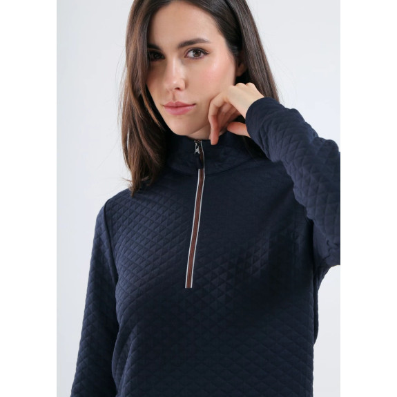 Pull 1/4 Zip Tampa Navy Femme